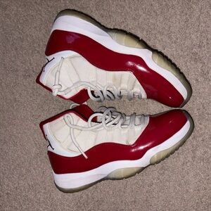 Red and White High-Top Sneakers